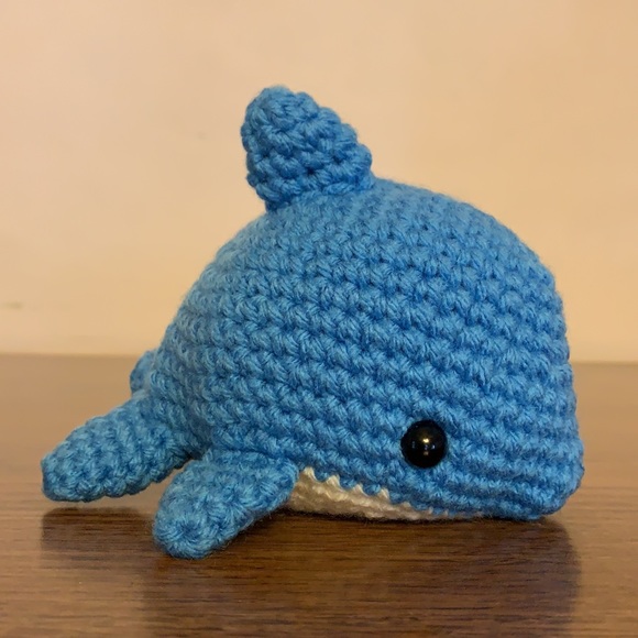 Amigurumi- Handmade Crocheted Dolphin - Stuffed Animal New Without Tags- Craft - Picture 3 of 8